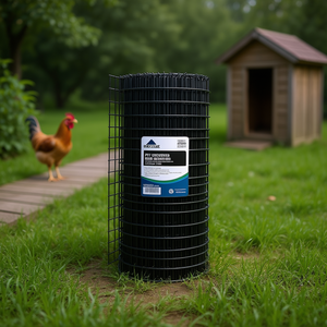 Malla de alambre soldada recubierta de PVC negro Grafix, 60x50 pulgadas, con orificios cuadrados, para jardín, corral de animales, gallinero, barrera. - Product Image 2