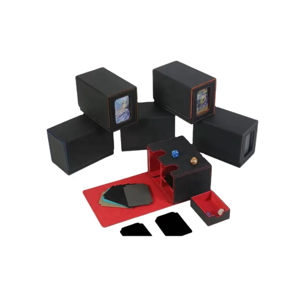 Hochwertige 160 + 3 "1Pu Leder Mtg Spielaufbewahrungsbox Yu-Gi-Oh Box Tcg Magic Party benutzerdefinierte Aard Game Deck Fensterbox