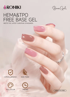 RONIKI Hot Pick Double Free Clear Base Coat Waterproof Wear Resistant Perfect Match Crystal Poly Extension Gel Base Gel Polish