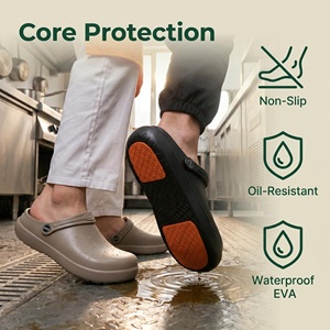 Chaussures professionnelles pour infirmières, chaussures de chef, pour hommes et femmes, antidérapantes, sabots de travail pour la cuisine, imperméables, résistantes à l'huile, chaussures de sécurité pour l'industrie alimentaire - Product Image 4