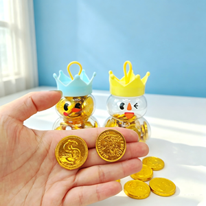 Chocolat Bonbons Bonhomme de Neige en Pot avec Pièce <span class=keywords><strong>d</strong></span>'Or, Bouteille à Bouchon Couronne, Cadeau de Chocolat pour Enfants - Product Image 6