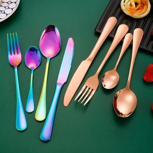 Juego de Cubiertos de Lujo de Acero Inoxidable 304 de 24 Piezas con Cuchillo, Tenedor y Cuchara - Diseño Moderno y Sencillo, Acabado Pulido Espejo, Caja de Regalo - Product Image 3