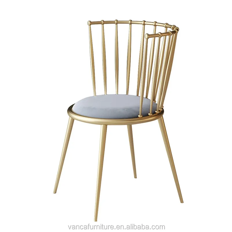 Modern design simple iron chair gold metal wire chair wedding chair