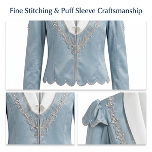 Men's Ballet Tunic Long Sleeve Stage Performance Jacket Custom Tailored Dance Top Satin Male Ballet Prince Jacket for <b>Nutcracker</b> - Product Image 4