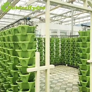Tower Garden Pot Hydroponic Tower Gardens Stacking Planters Planting Pots