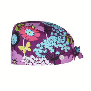 Gorro de trabajo estampado para clínica dental, gorros quirúrgicos, gorros dentales con lazo trasero, unisex, transpirable, con banda absorbente de sudor, bonito. - Product Image 4