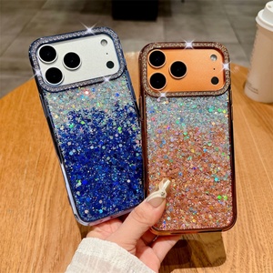 เคสโทรศัพท์กันกระแทกแบบนิ่ม ขอบกล้องประดับเพชรหรูหรา ผลิตจาก TPU พร้อมกลิตเตอร์ด้านหลัง สำหรับ iPhone 11 และ 17 - Product Image 1