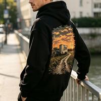 Sweat-shirt personnalisé pour homme de marque de luxe, impression DTG sur mesure avec impression Direct To Film.
