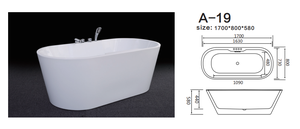 Baignoire autoportante en acrylique, pataugeoire de luxe, pour trempage - Product Image 4