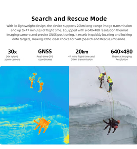 FIMI X8T XT20 Imagerie thermique infrarouge Recherche et sauvetage de nuit Sauvetage post-catastrophe 20KM Transmission vidéo Drone professionnel - Product Image 4