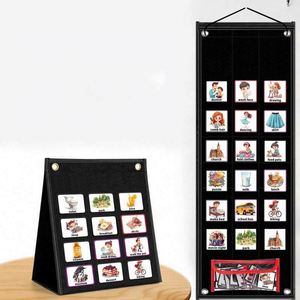 Tabla de horarios de fieltro para niños, tablero visual de rutina diaria para recompensas de tareas con 96 tarjetas, ¡muy vendida! - Product Image 2