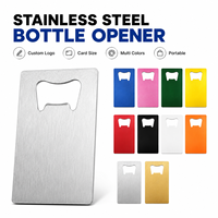 Décapsuleur de bouteille format carte, logo personnalisé, porte-clés en métal, décapsuleur de bière, plusieurs couleurs, plat, vente en gros, cadeau