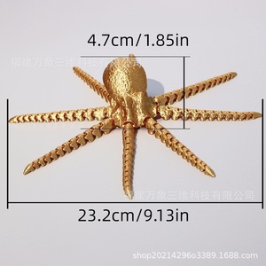 3D Printed Octopus Model <b>PLA</b> Material Modular Joint Movable Aquarium Decoration Ornament For Fish Tank Children's Toy - Product Image 3