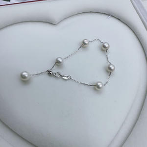 S925 Sterling Silver 6.5-7MM Round Aurora Flawless Starry Sky <b>Bracelet</b> with Exquisite Natural <b>Freshwater</b> <b>Pearl</b> Jewelry - Product Image 4