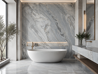 Dalles de marbre bleu Fendi avec veinage bleu pour vanités de salle de bain, lavabos en pierre, revêtements de sol de hall, escaliers, îlots de cuisine