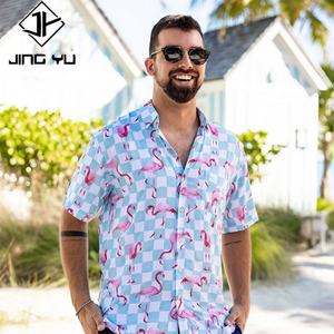 Camisa Hawaiana de Manga Corta de Rayón con Diseño Nuevo 2023, Camisa de Playa de Verano con Estampado Digital para Hombre - Product Image 1