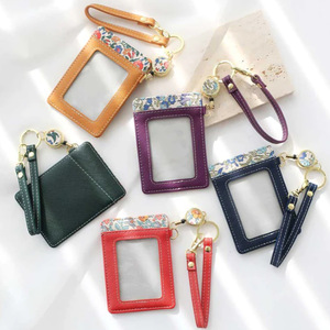 Japanese-style minimalist and sweet PU leather name tag/<b>ID</b> card <b>holder</b> with retractable lanyard, brand badge/<b>ID</b> card <b>holder</b>, - Product Image 1