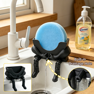 Support à éponge amusant en forme de jambe humaine, égouttoir rapide pour évier, support de rangement, gadget de cuisine fantaisie, organisateur d'éponges de nettoyage pour C - Product Image 5