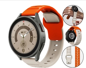 Correa de Reloj BEEFLYPOWER de 20 mm 22 mm, Correa de Silicona de Dos Colores para Samsung Galaxy Watch3 4/5/5Pro <span class=keywords><strong>42</strong></span> 46MM - Product Image 1