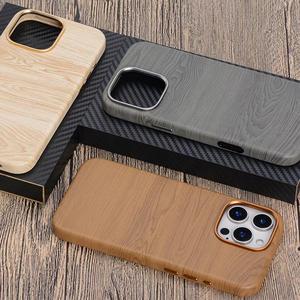 Từ trường hợp da cho iPhone 16 Pro mô hình bằng gỗ Cover quay lại cho iPhone 16 cộng với 15 14 13 12 với kim loại ống kính máy ảnh - Product Image 5