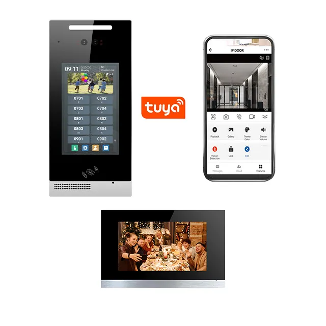 Cluster für intelligentes Gebäude-Interkom Video Tür Telefon-System Tuya App Fernbedienung entsperrt Monitore