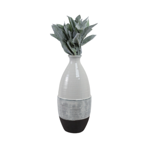 Vaso a Bottiglia con Fondo Texturizzato, Elegante Accento in Ceramica Stoneware per Arredamento Casa e Composizioni Floreali - Product Image 2
