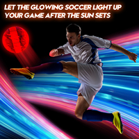 Ballon de football personnalisé de taille bureau phosphorescent avec éclairage LED en caoutchouc PVC TPU Type-C Ballon de football personnalisé lumineux lumineux illuminé