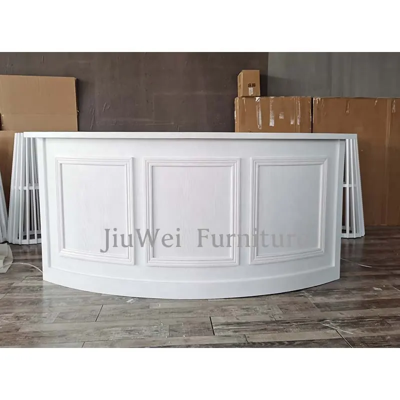 Commercial Event Rental Furniture French Classic Luxury Circle Set Solid Oak Wooden Wedding Counter Bar Tables