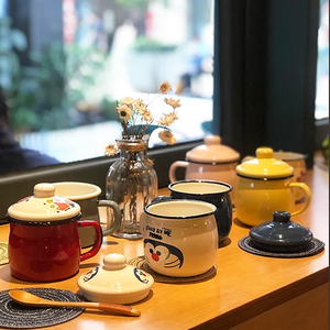 Nouveauté OEM vente en gros, bricolage OEM, logo personnalisé, tasses à café en acier émaillé personnalisées avec ventre de tambour en vrac - Product Image 6
