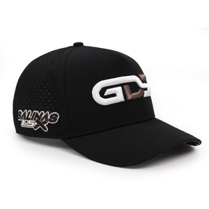 High Quality Golf Performance Baseball <b>Hat</b> Cap Laser Cut Perforated Water Repellent Snapback <b>Waterproof</b> <b>Hats</b> With Custom logo - Product Image 4