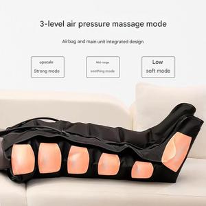 Bottes de pressothérapie à compression d'air pour la récupération des jambes, massage rapide de la circulation sanguine, noires, 6 chambres - Product Image 2