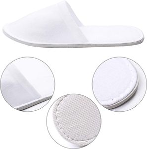 Pantoufles personnalisées en velours doux écologiques jetables avec logo pour spa, voyages, invités, gîtes et hôtels - Product Image 3