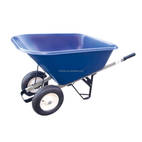 Brouette de haute qualité avec plateau galvanisé de 100 litres WB6418 pour la construction et l'agriculture