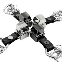 Porte-clés Fidget en métal noir pour clavier, sublimation, durable, fonctionnel, personnalisable, léger, impression UV
