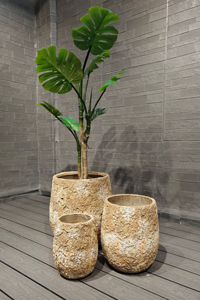 2026Factory Price Vintage Europe Design Fiber Cement Flower <b>Pots</b> Eco-Friendly Waterproof Floor & Shopping Mall Use Drainage Hole - Product Image 4