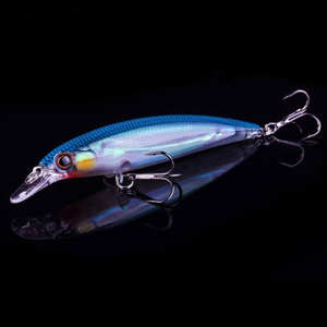 SKM Wholesale, appâts lumineux Minnow en ABS, 12 couleurs, pour brochet, perche, carpe, truite, yeux holographiques 3D, lac, rivière, océan, bateau - Product Image 4