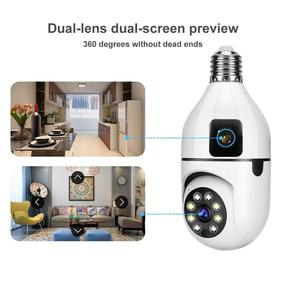 Ampoule Wifi E27 Caméra <span class=keywords><strong>de</strong></span> <span class=keywords><strong>surveillance</strong></span> à double objectif PTZ 4MP Caméra IP intérieure CCTV avec vision nocturne et enregistrement Suivi intelligent <span class=keywords><strong>de</strong></span> la maison <span class=keywords><strong>YI</strong></span> IOT - Product Image 2