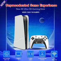 Console de jeu RS5 4K HD 64 Go avec manettes sans fil 2,4 GHz, plus de 30 000 jeux intégrés et prise en charge multilingue
