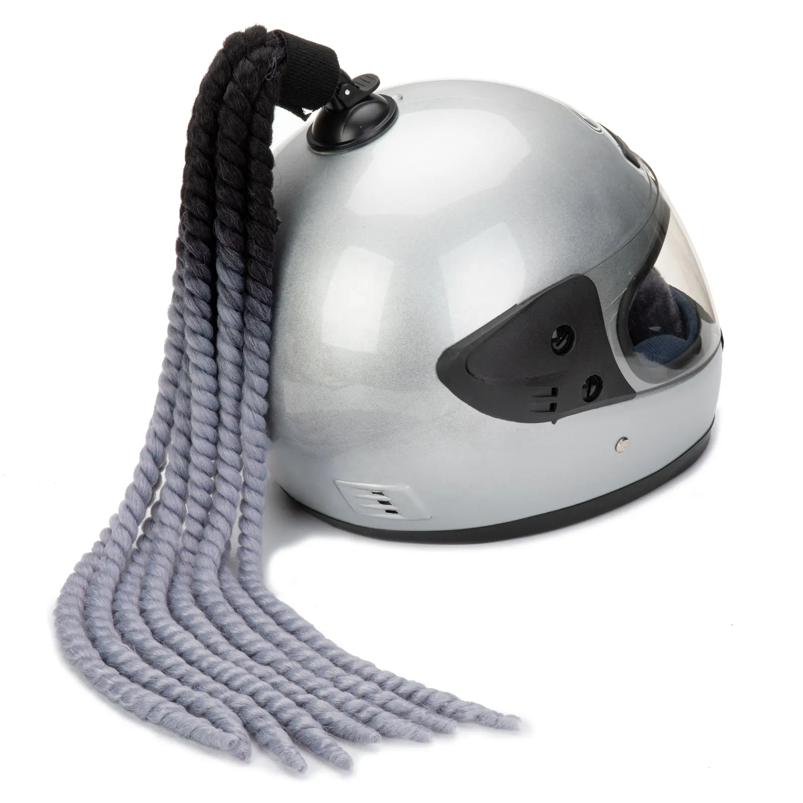 Helm Haar Pferdes chwanz Curly Braids Pig tails Pferdes chwänze Zubehör mit Saugnapf für Motorrad Fahrrad Tactical Outdoors Helme