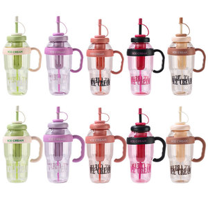 Botella de agua para helado de 950 ml reutilizable con pajita para deportes al aire libre y té con leche - Product Image 3