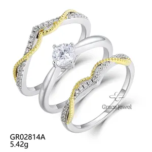 Grace Jewelry Romantic 925 Silver Zircon Engagement Fashion Jewelry Luxury Trendy Jewelry Rings For Women