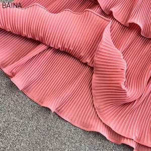 New Vintage Summer <b>Dress</b> for Women Ruffles Cake A-line High Waist Women's <b>Dresses</b> V-neck <b>Short</b> Sleeve Vestidos De Mujer - Product Image 6