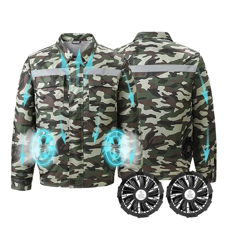 Uniformes tácticos de aire acondicionado de verano, chaleco de camuflaje de refrigeración, chaqueta de refrigeración para hombres y mujeres con chaleco de ventilador