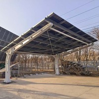 Système de montage de carport solaire connecté au réseau de 12,39 kW pour 3 voitures