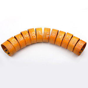 Pulsera de Cuero con Diseño de Constelación de Aries, Banda Ancha Naranja, Joyería Unisex, Artículo de Regalo - Product Image 2