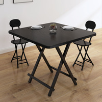 Vente chaude Nouvellement Conception Concise Petit Appartement Quatre Pieds En Bois En Métal Pliant Salle À Manger Bar Ensemble De Table