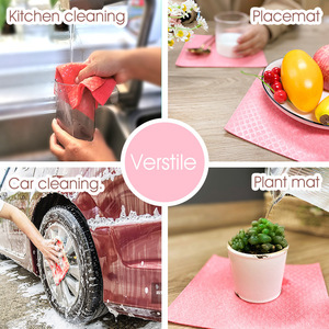 Paños de Cocina Rectangulares Ecológicos <span class=keywords><strong>Lenna</strong></span>, Tejidos, Absorbentes de Agua, de Secado Rápido, Esponja de Limpieza de Cocina, Rollo de Tela de Celulosa Cruda Húmeda - Product Image 3