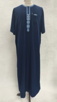 Caftan Boubou pour homme, style marocain, en polyester respirant, fait main, manches courtes, coupe classique, vente en gros d'usine chinoise