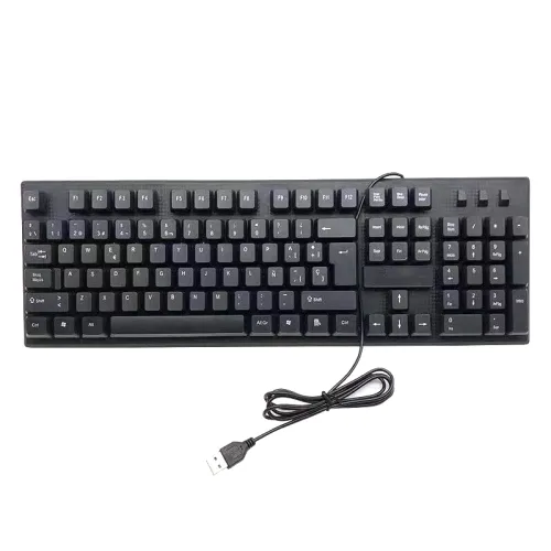 108 Keys Computer USB Wired Keyboard, Cable Length: 1.5m Arabic Single/Russian/French/Spanish