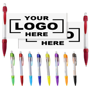 Stylo publicitaire personnalisé avec drapeau déroulant, impression couleur intégrale, papier à l'intérieur, bannière publicitaire rétractable en plastique - Product Image 1